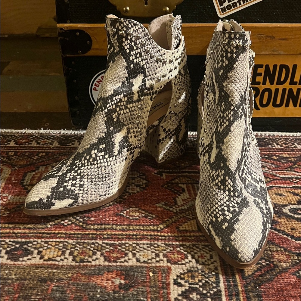 Steve Madden Snake Print Ankle Boots